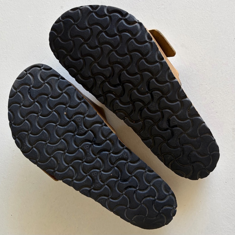 Birkenstock Brown Leather Sandals Gold Buckle Woman’s Size 40 Made in Germany - Picture 8 of 11